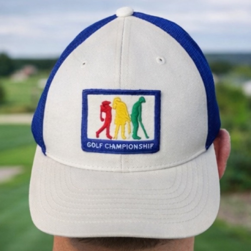 Golf Drive Chip Putt Embroidered Hat White Adjustable Cap Unisex Golfer Gift